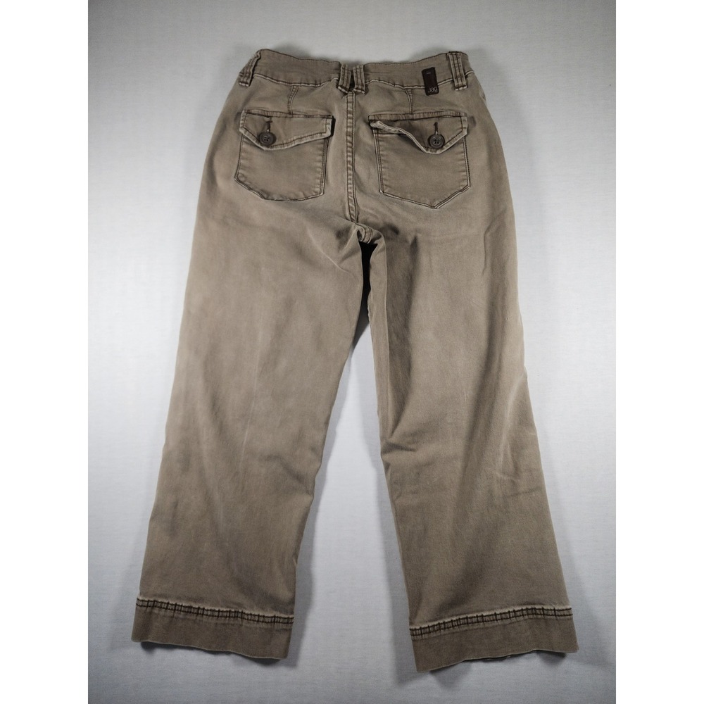 Jag Womens y2K Stretch Wide Leg Utility Pants Tan Khaki Size 8 Patch Pocket Crop - Picture 9 of 9